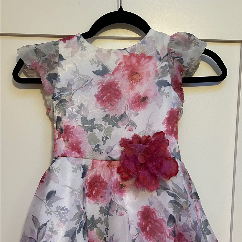Zoe Ltd Pink Floral Kids Dress sz 7